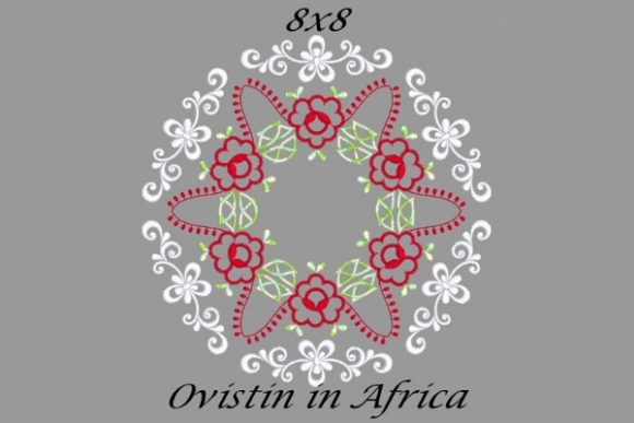 Beautiful Red Floral Quilt Block