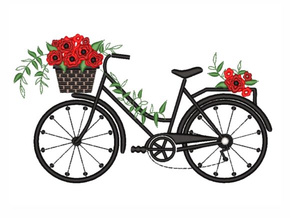 Bicycle with Flowers: A Summer Embroidery Gem
