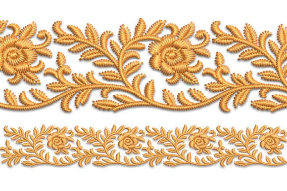 Border: Elegant Floral Embroidery for Small Business Merch