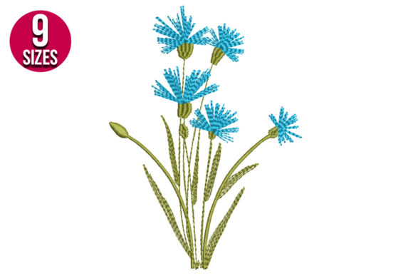 Cornflower Embroidery: A Versatile Floral Design for Small-Batch Sellers