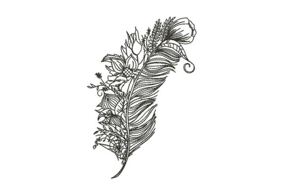 Feather: Elegant Floral Embroidery for Small Business Branding