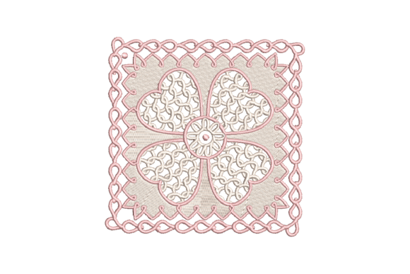 Flower with Pink Border: A Thoughtful Embroidery Choice