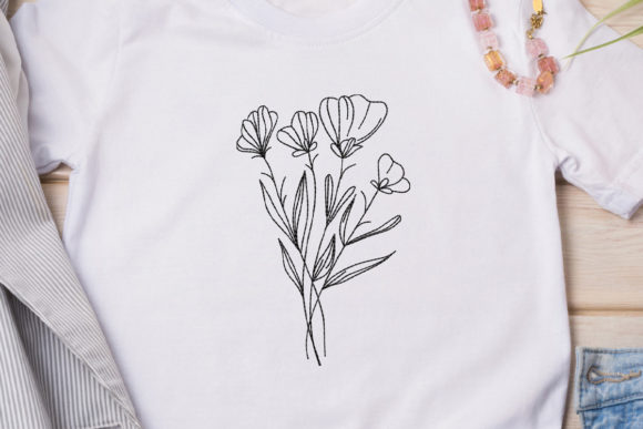 Flowers Line Art: A Thoughtful Embroidery Choice for Personalized Gifts