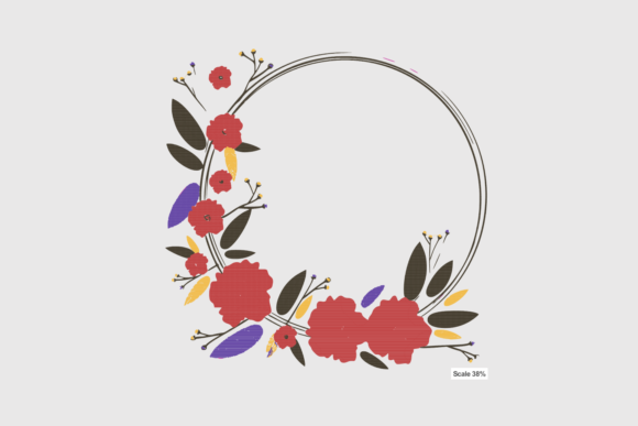 Maroon Flower Wreath: A Timeless Embroidery Gift Accent
