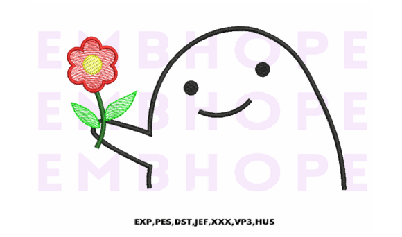 Smiling Face Holding Flower