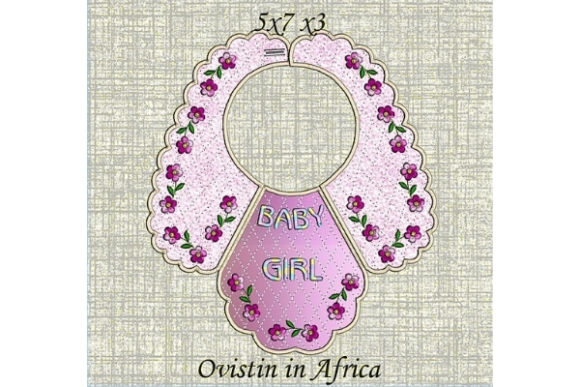 Sweet Pink Floral Baby Bib for Small Hoops