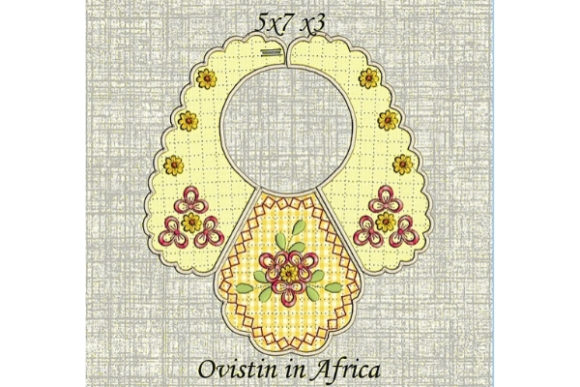 Sweet Yellow Floral Baby Bib for Small Hoops